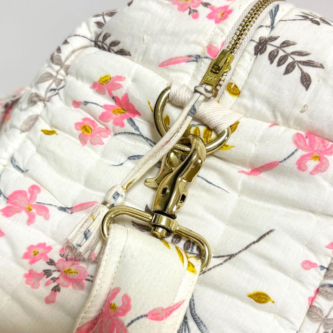 【未使用】 ボンポワン マザーズバッグ ママバッグ キルティング コットン 花柄