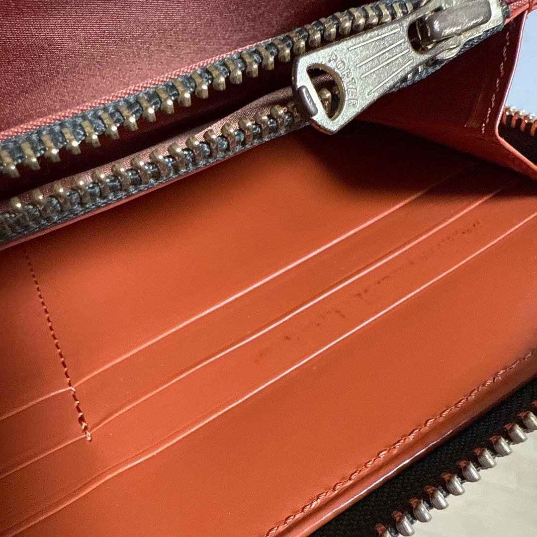 生*生様 PORTER オレンジ レザー 長財布