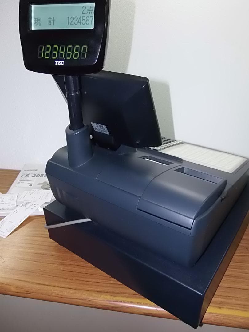 人気の黒1229使える設定無料東芝テックFS-2055インボイスレジスター