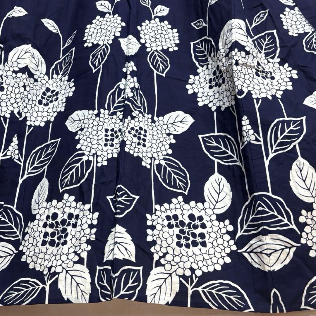 【浴衣】 手縫い 花模様 居敷当てあり 着物 身丈約156.5.cm