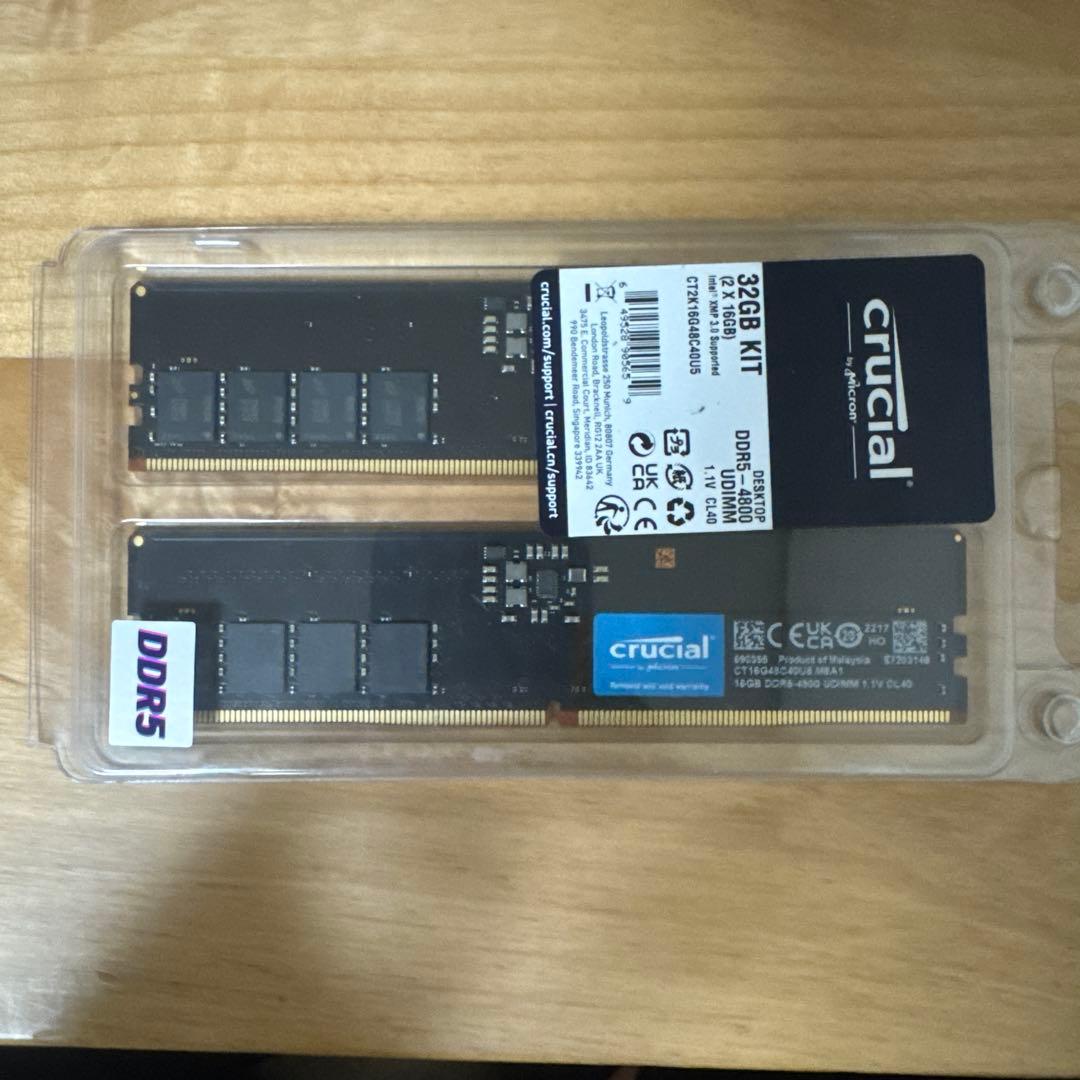 Crucial 32GB DDR5-4800 UDIMM メモリーキット
