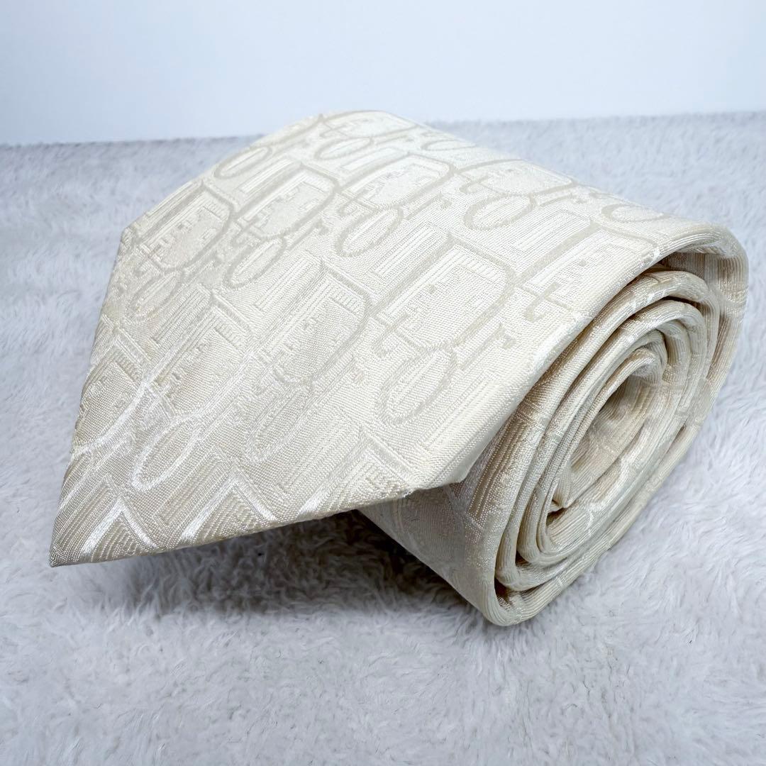 ꧁美品꧂ クリスチャンディオール ネクタイ トロッター オブリーク ベージュ