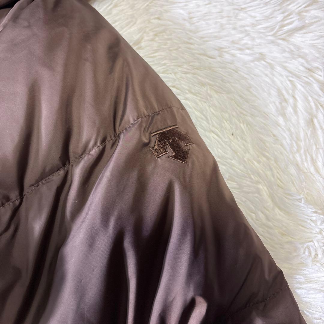 希少✨デサント　ダウン　ベンチコート　Ｌサイズ　フード着脱可　ブラウン