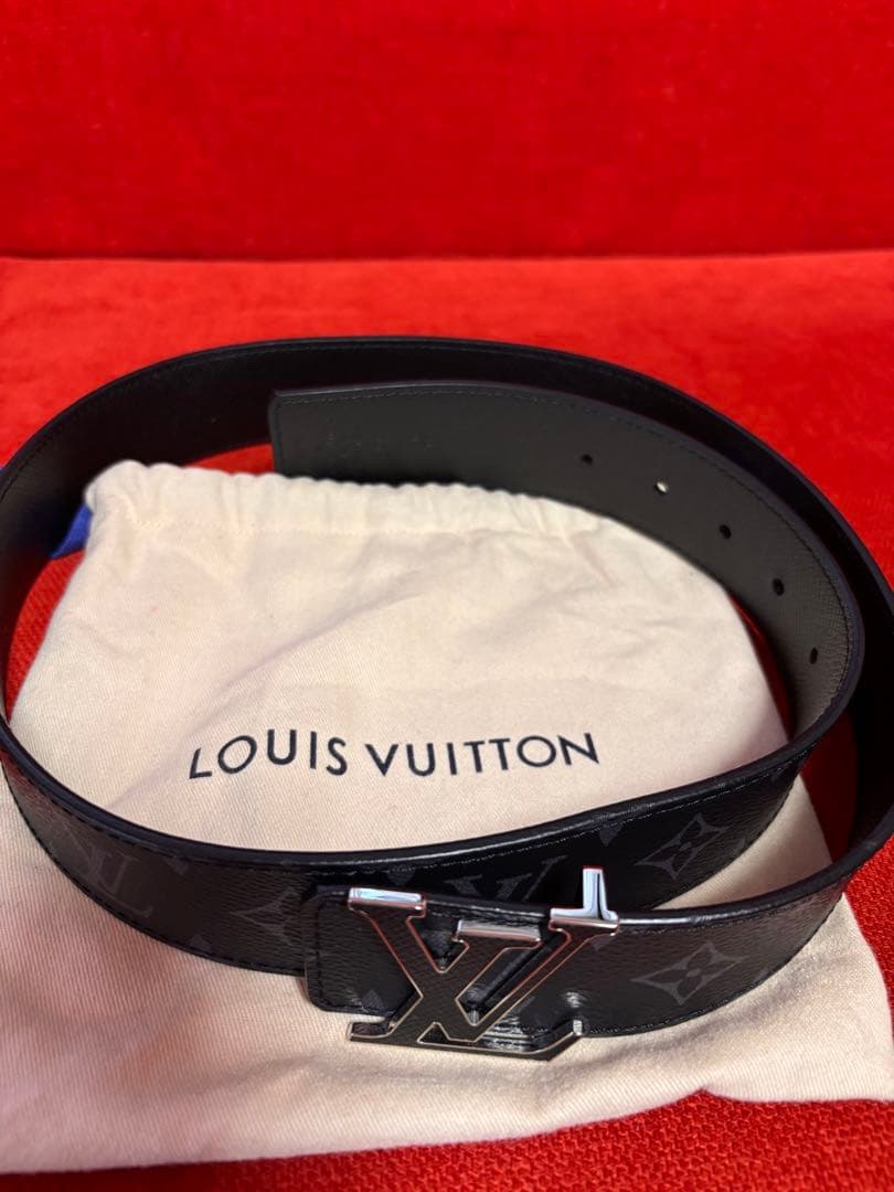 極美品ルイヴィトン ベルト モノグラム・エクリプス サンチュールブラックベルト