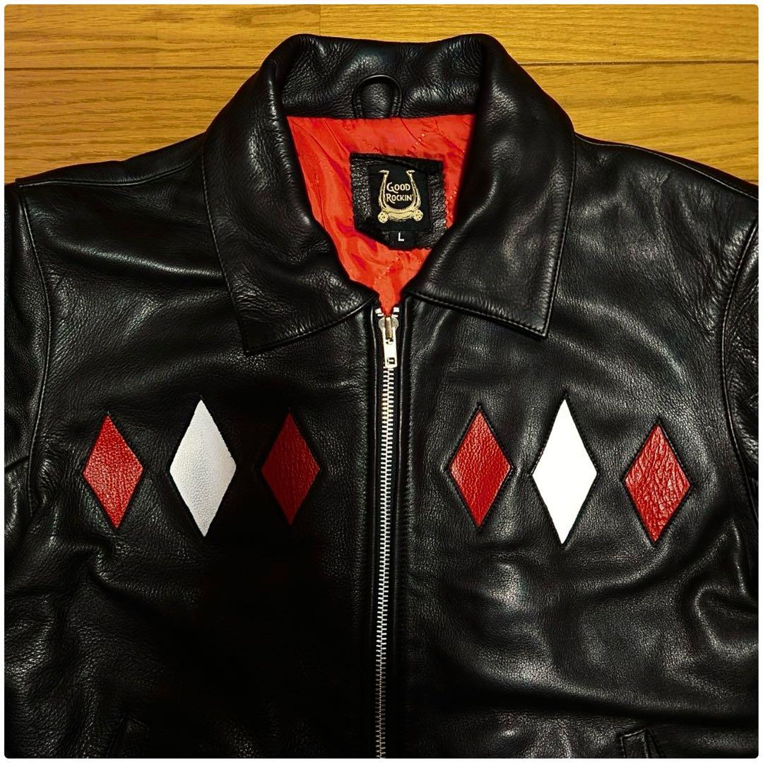 【本日17時迄限定超特価】 グッドロッキン ダイヤカットカウレザージャケット L