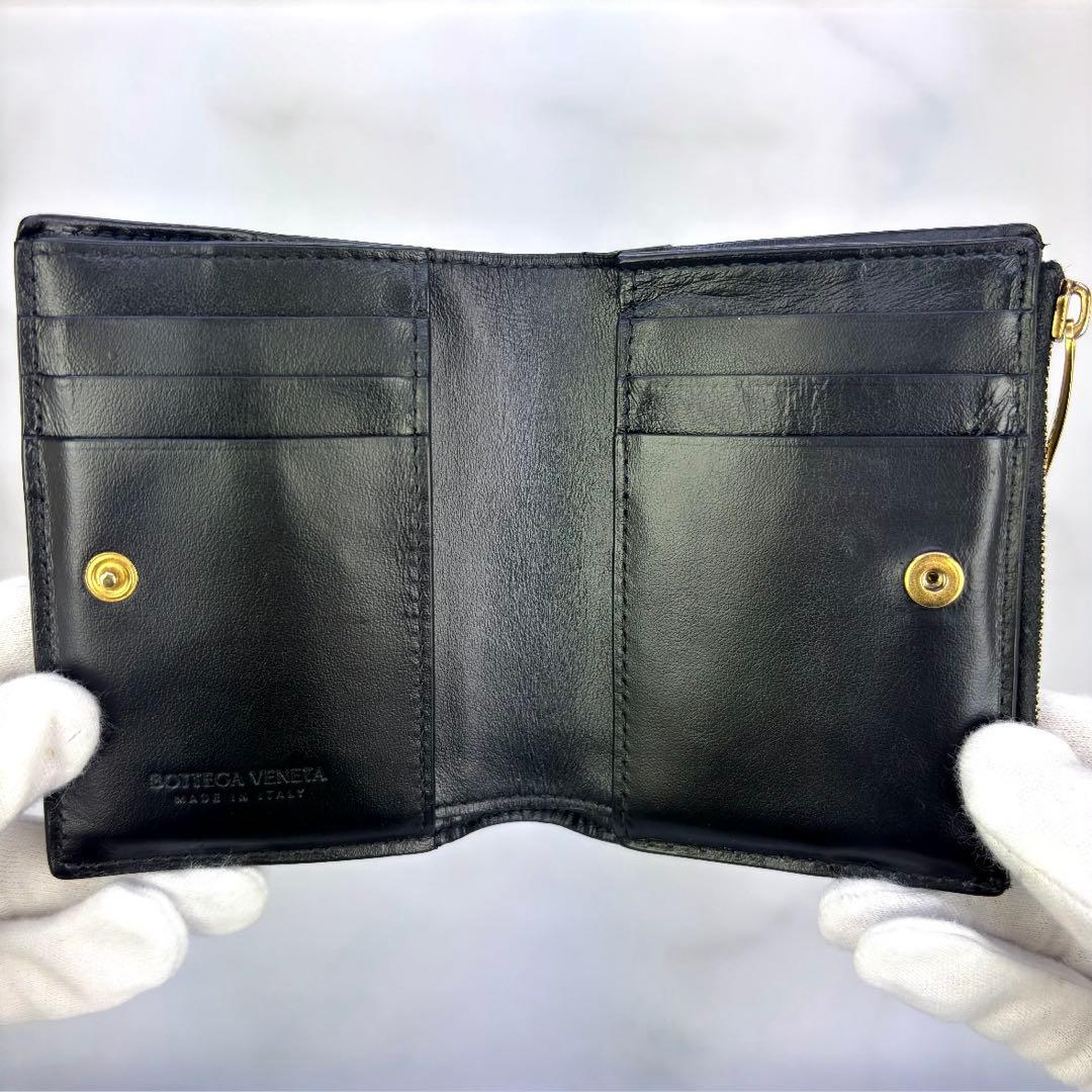 【極美品✨】BOTTEGA VENETA　コンパクト財布　2つ折り　カセット