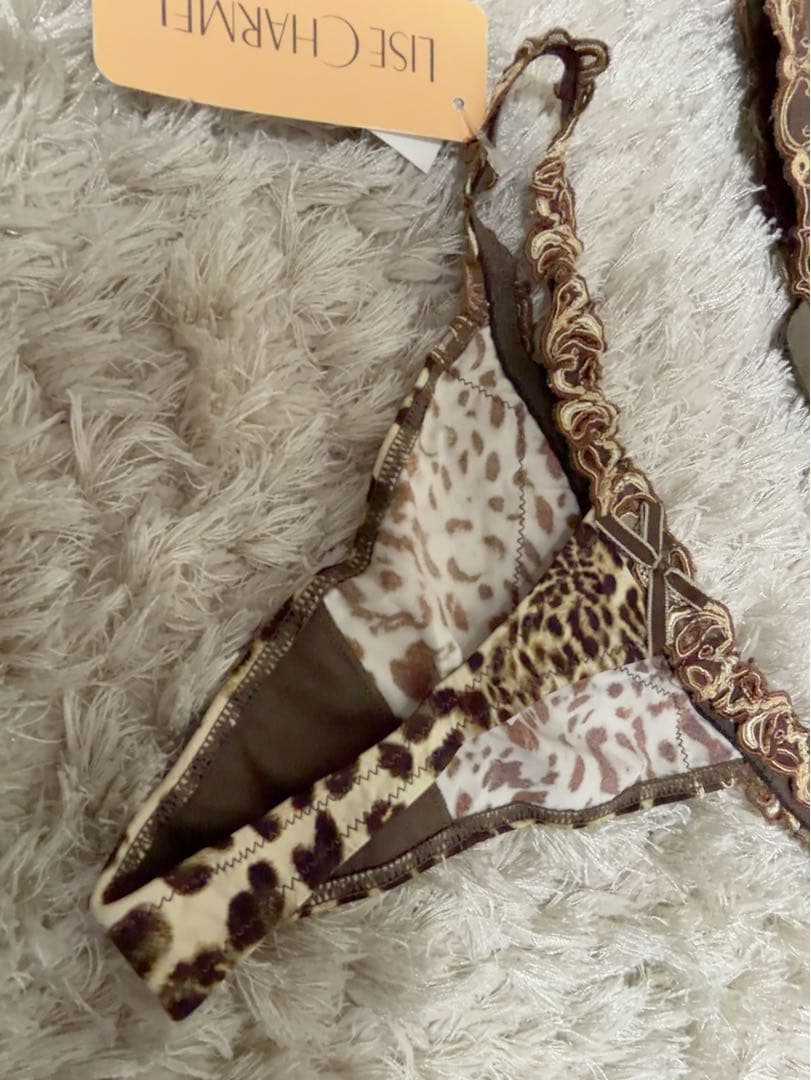 新品リズシャルメル ブラ ショーツセットLISECHARMEL レオパード柄