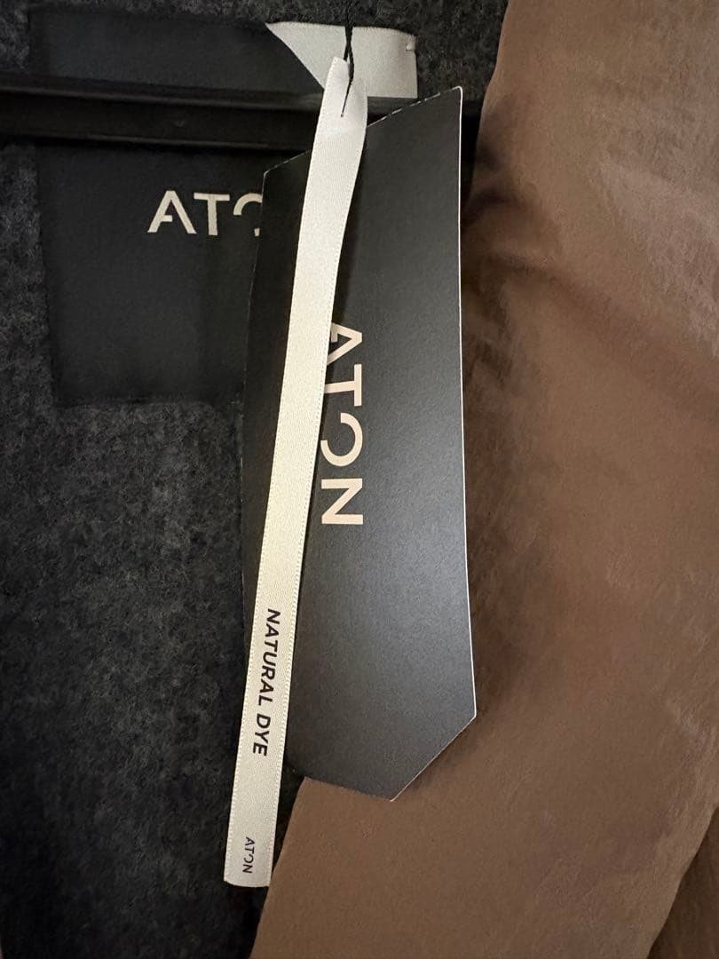 【ゆん】ATON ブラウン ナイロンガウンコート