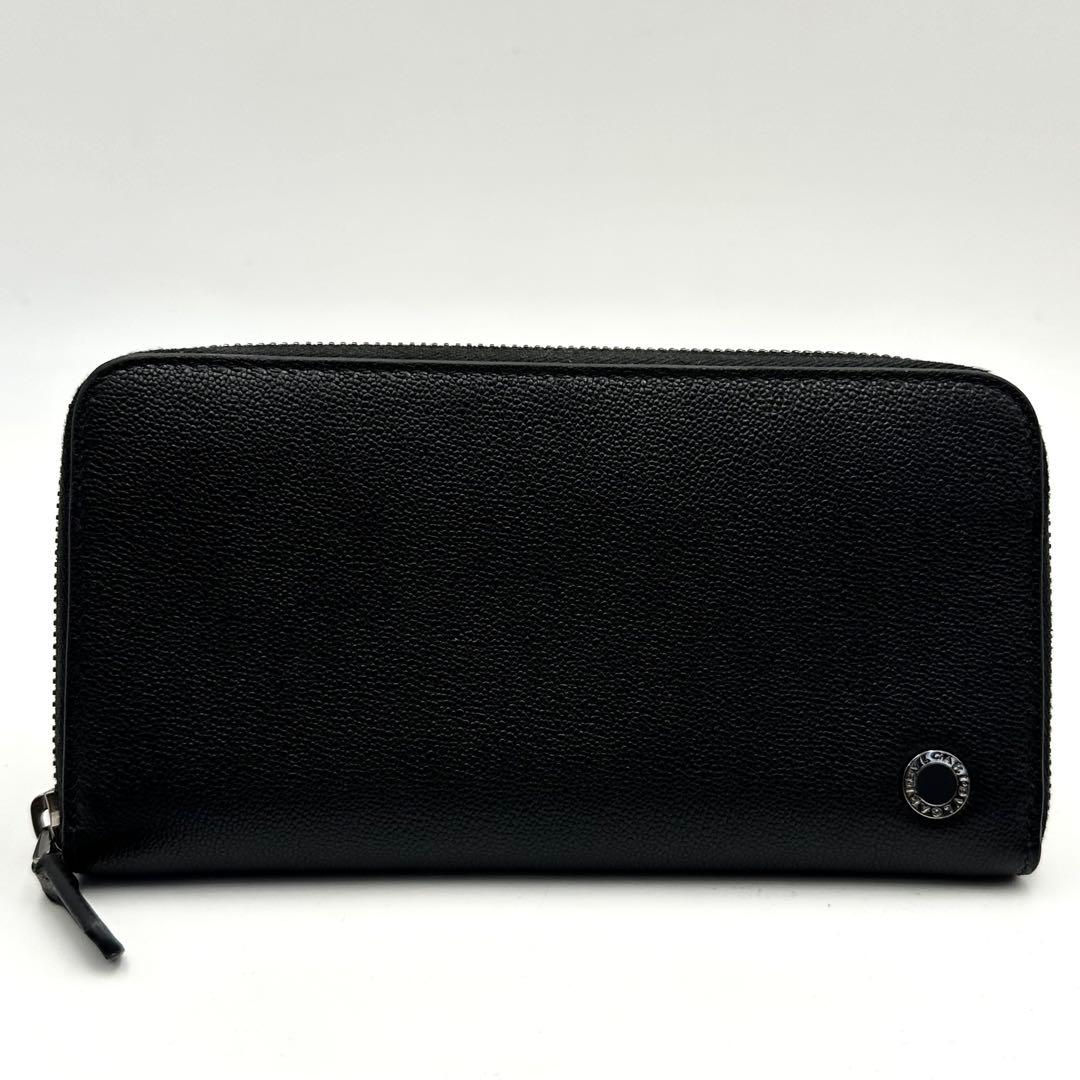 極美品/RFID搭載✨ ブルガリ マン サークル金具 長財布 ラウンドファスナー