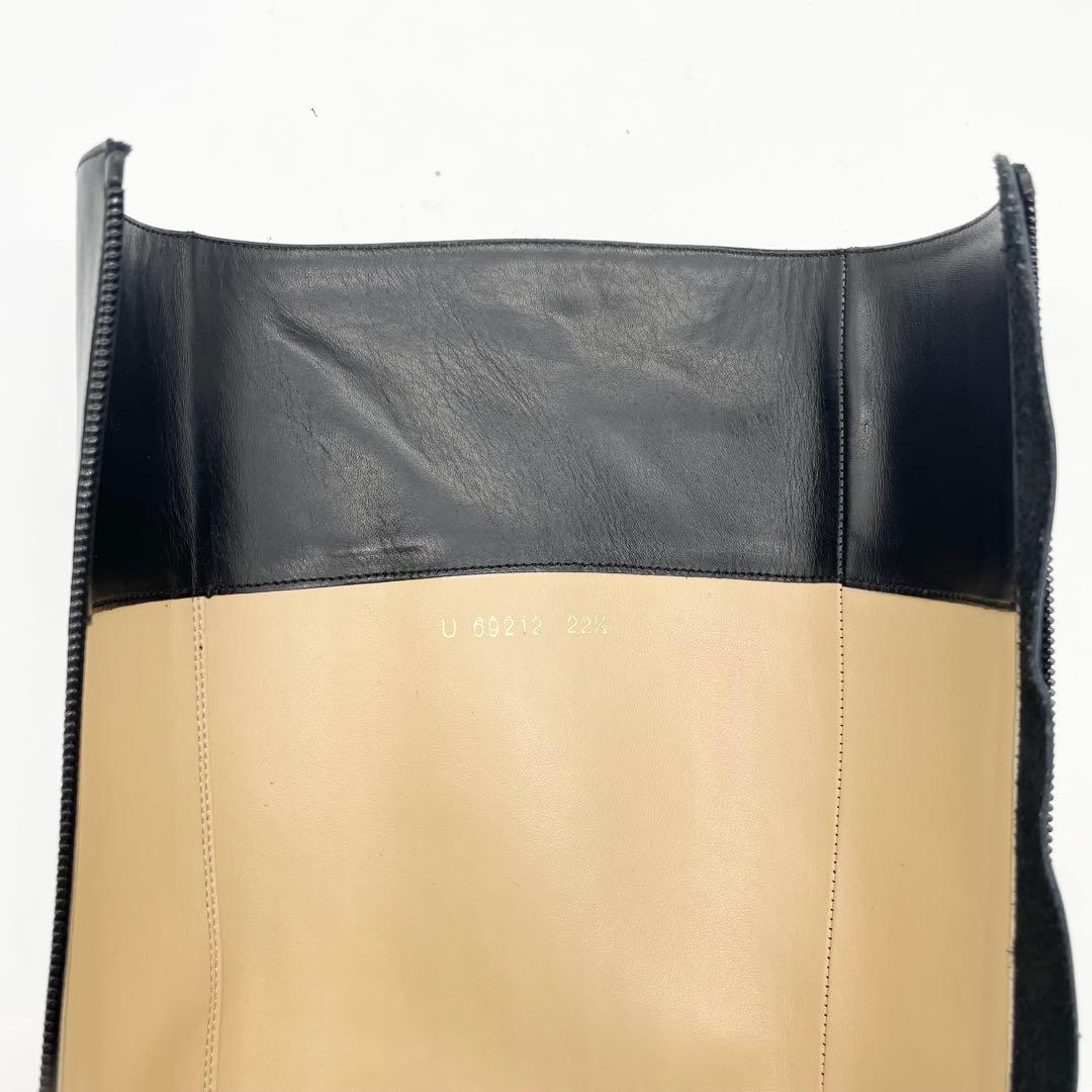 【美品】DIANA ダイアナ ロングブーツ サイドジップ レザー 黒 22.5