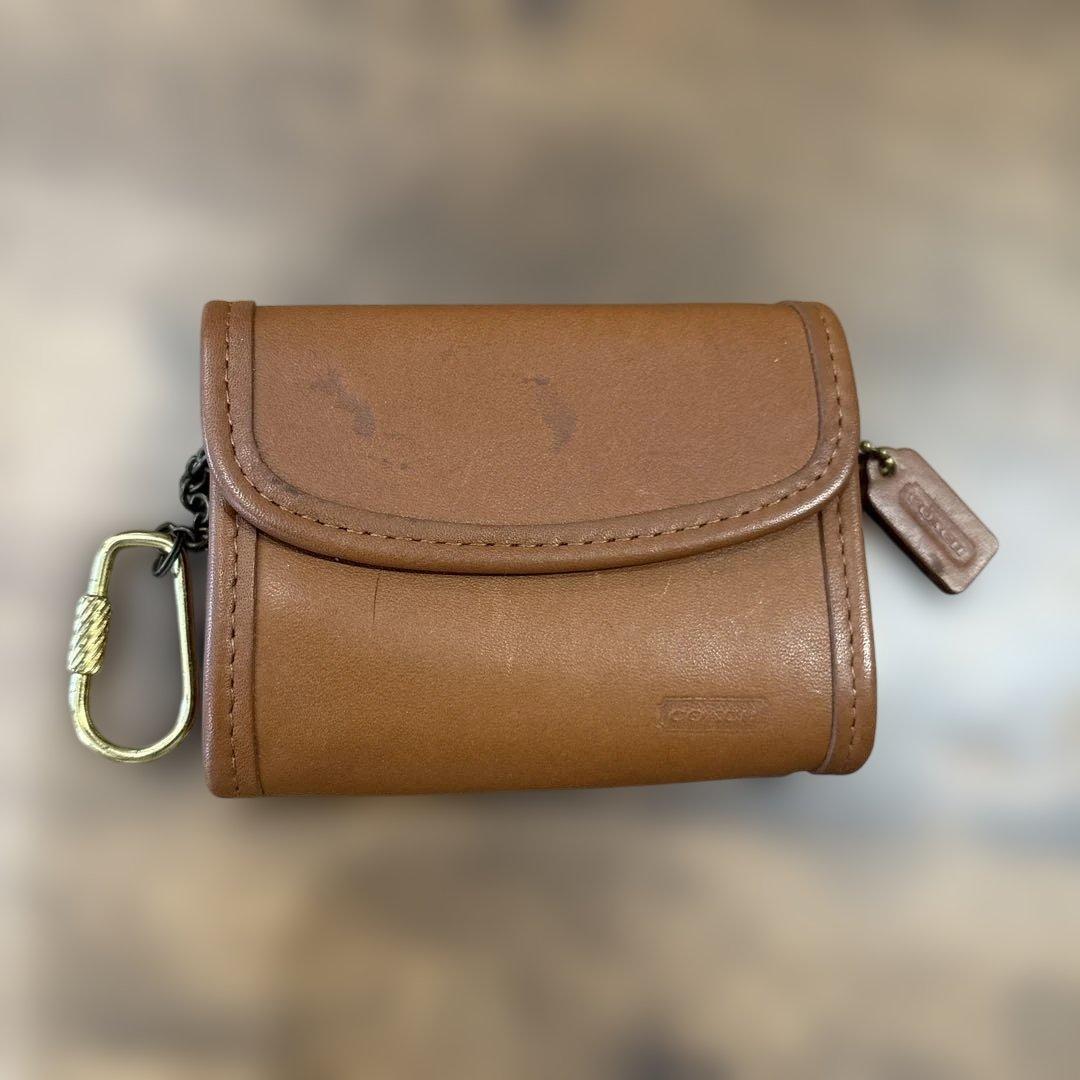 OLD COACH ブラウン ケース カラビナ付き