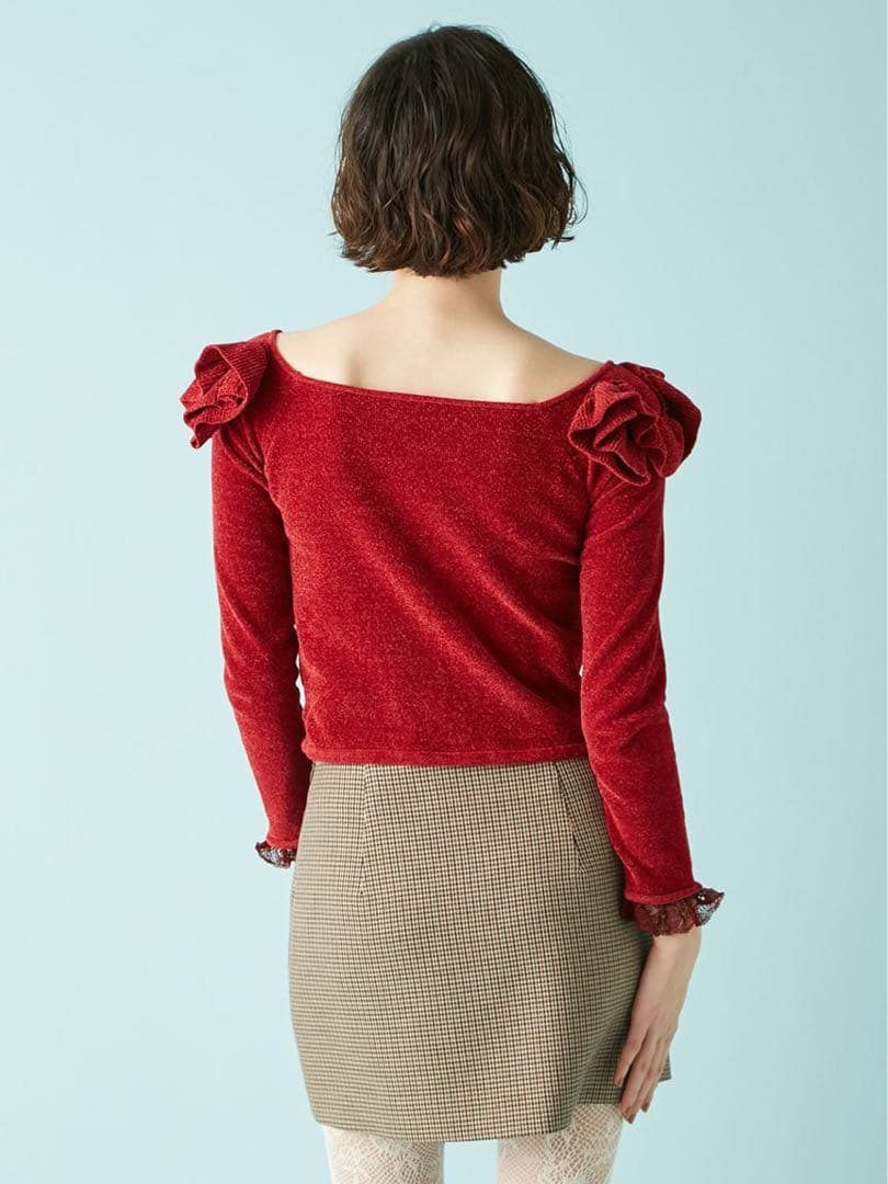 【LILYBRWON】モールフリルニットトップス