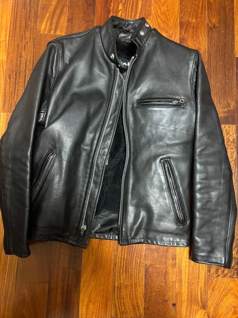 美品　ショット　シングルライダースジャケット　641 ライナー　36サイズ　黒