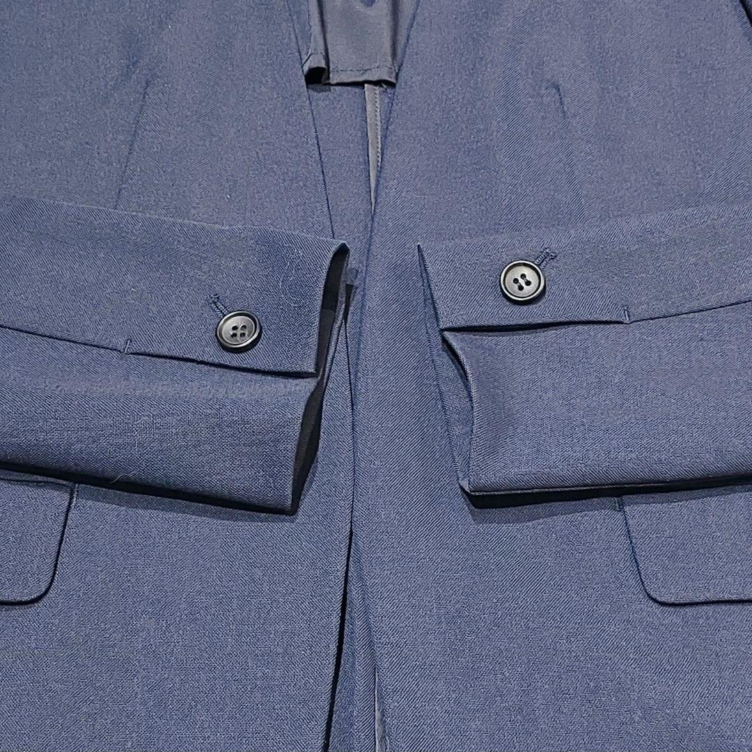 ✨極美品✨PLST プラステ リネン混 ノーカラー パンツ セットアップ 紺 M