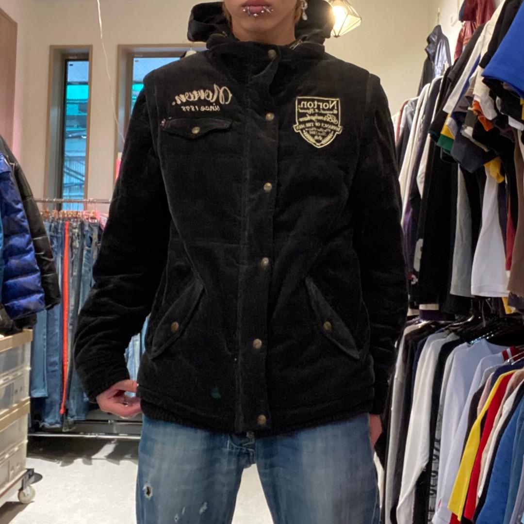 Norton L ピグメント 刺繍 ボア y2k 2wayコーデュロイジャケット