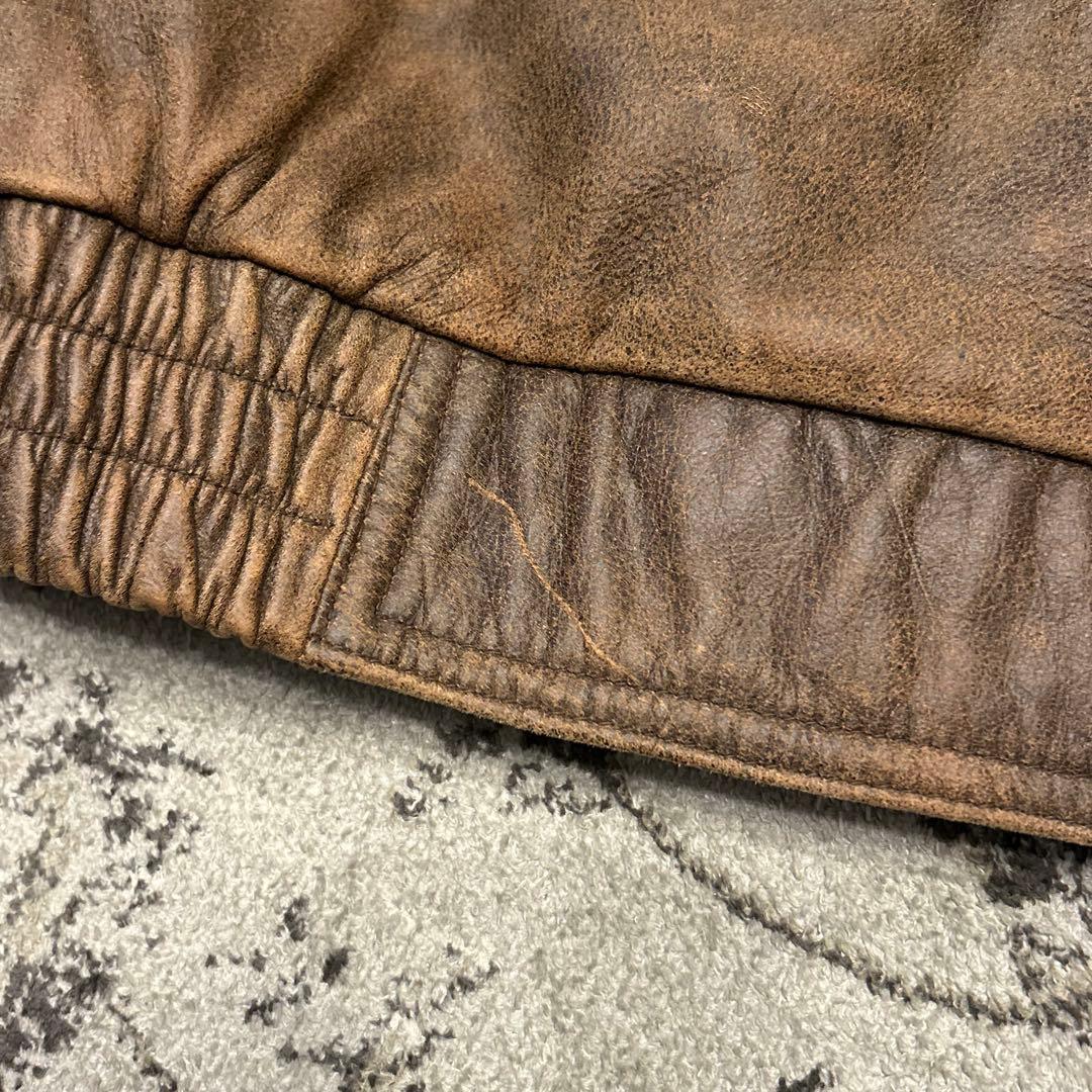 【非売品】初代ボスジャンBOSS本革エンボス加工ロゴ茶sizeLLサントリー