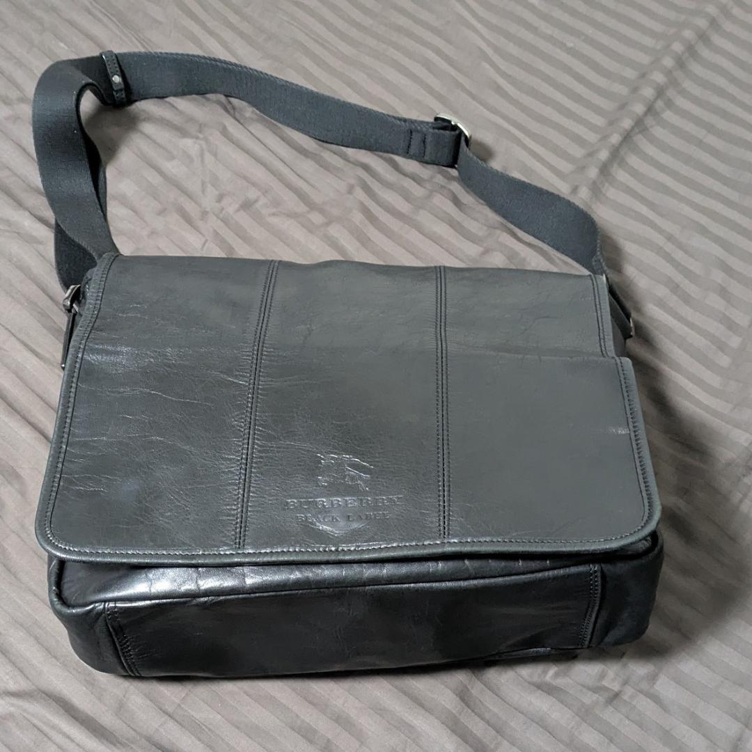 【価格変更済】ブラックレザーバッグ BURBERRY BLACK LABEL