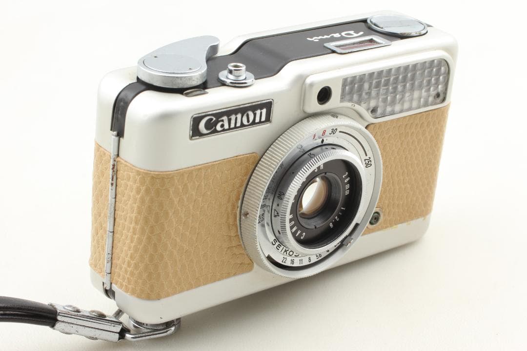 【整備済　美品】ベージュ　Canon demiハーフカメラ　露出計ok＃1317