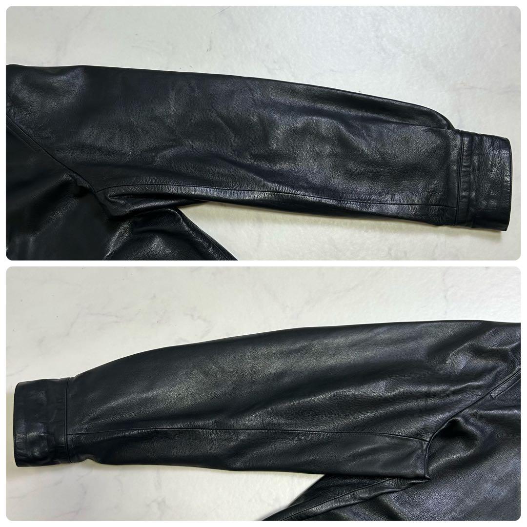 【90s】仏製 アニエスベーオム レザー ドリズラージャケット 黒 riri