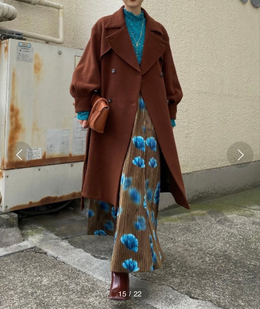 【Ameri】　MILA VELOUR CUT SKIRT M