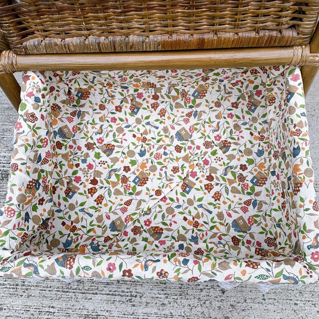 【送料込】ラタン 籐 ヴィンテージ収納 5段チェスト キャスター付 アンティーク