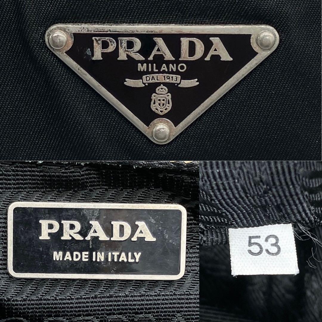 【PRADA】トートバッグ　三角ロゴプレート　ナイロン　ブラック　A4