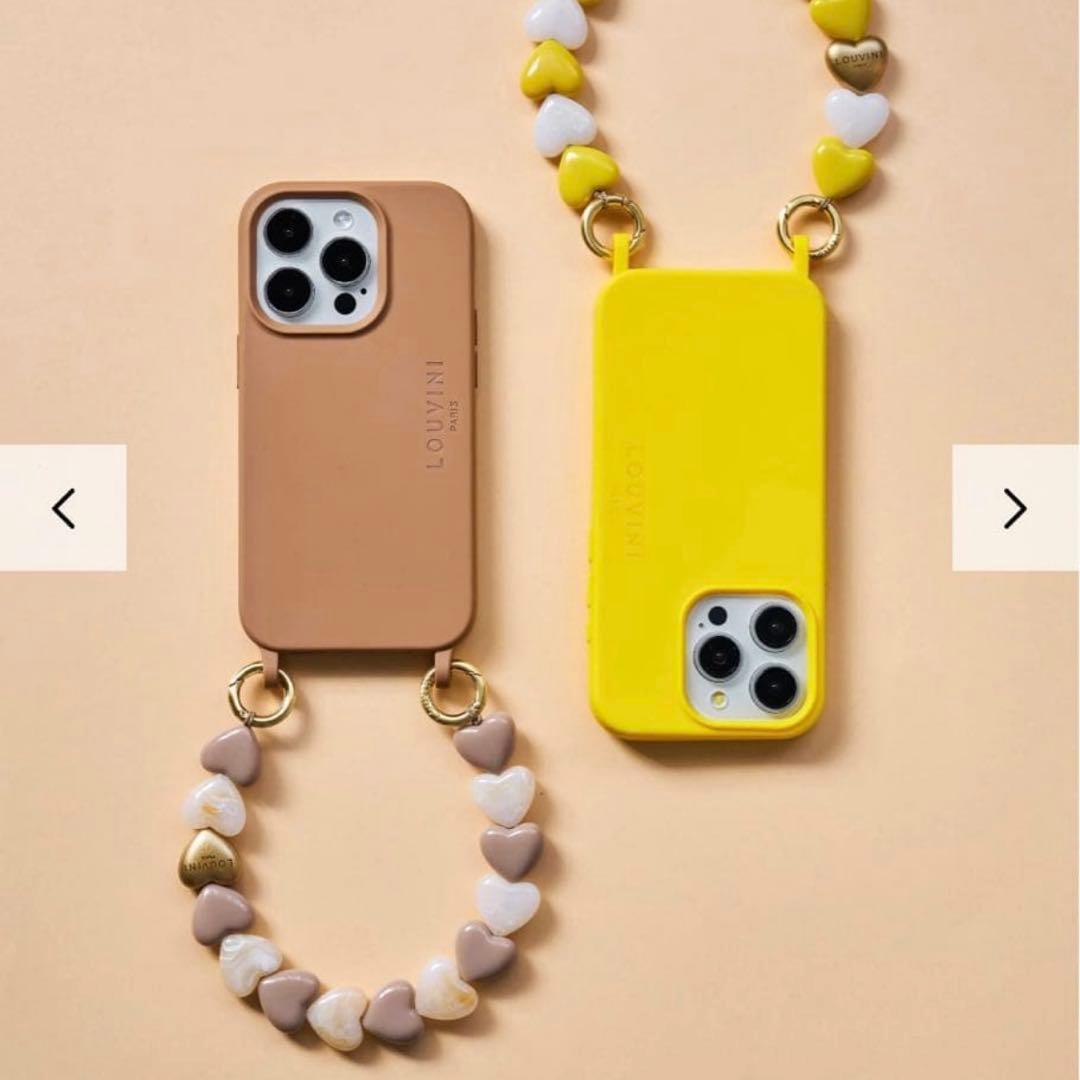 LOUVINIハンドストラップ　PETIT CUORE　BEIGE-TAUPE