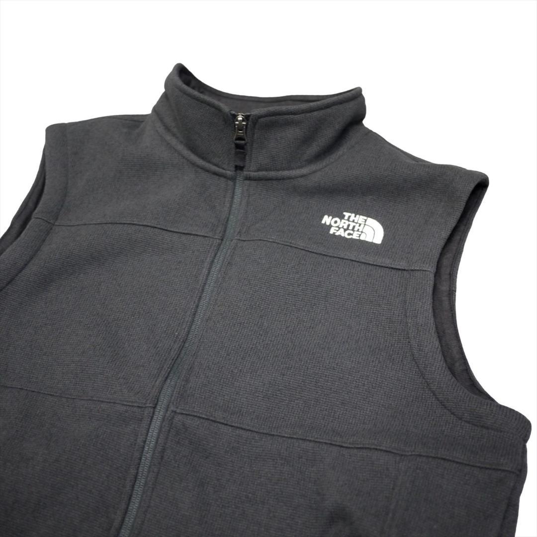 US限定 新品 ノースフェイス フルジップ ベスト M 肉厚 ニット 裏フリース
