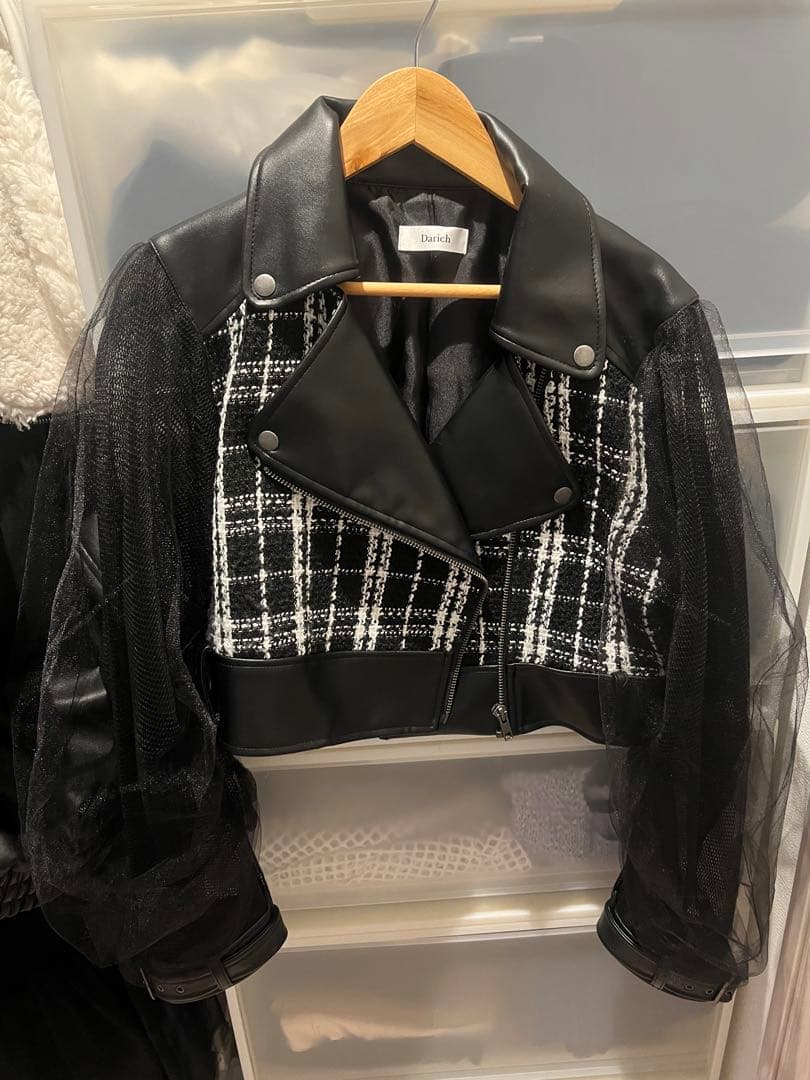 darich ダーリッチ　メッシュデザインライダースジャケット