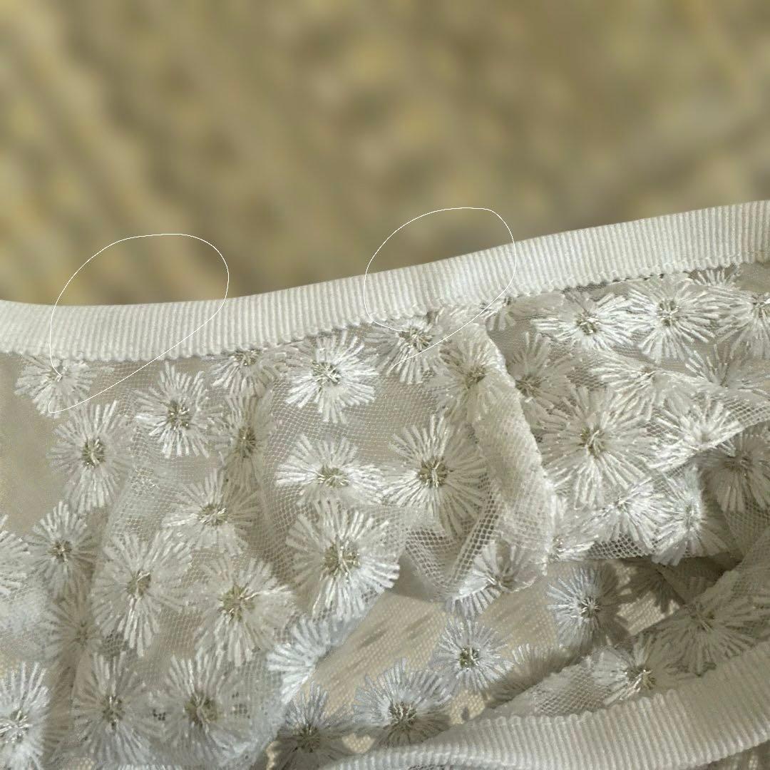 2025ウィムガゼット　刺繍レース ブラウス　花柄 シアー ホワイト 白