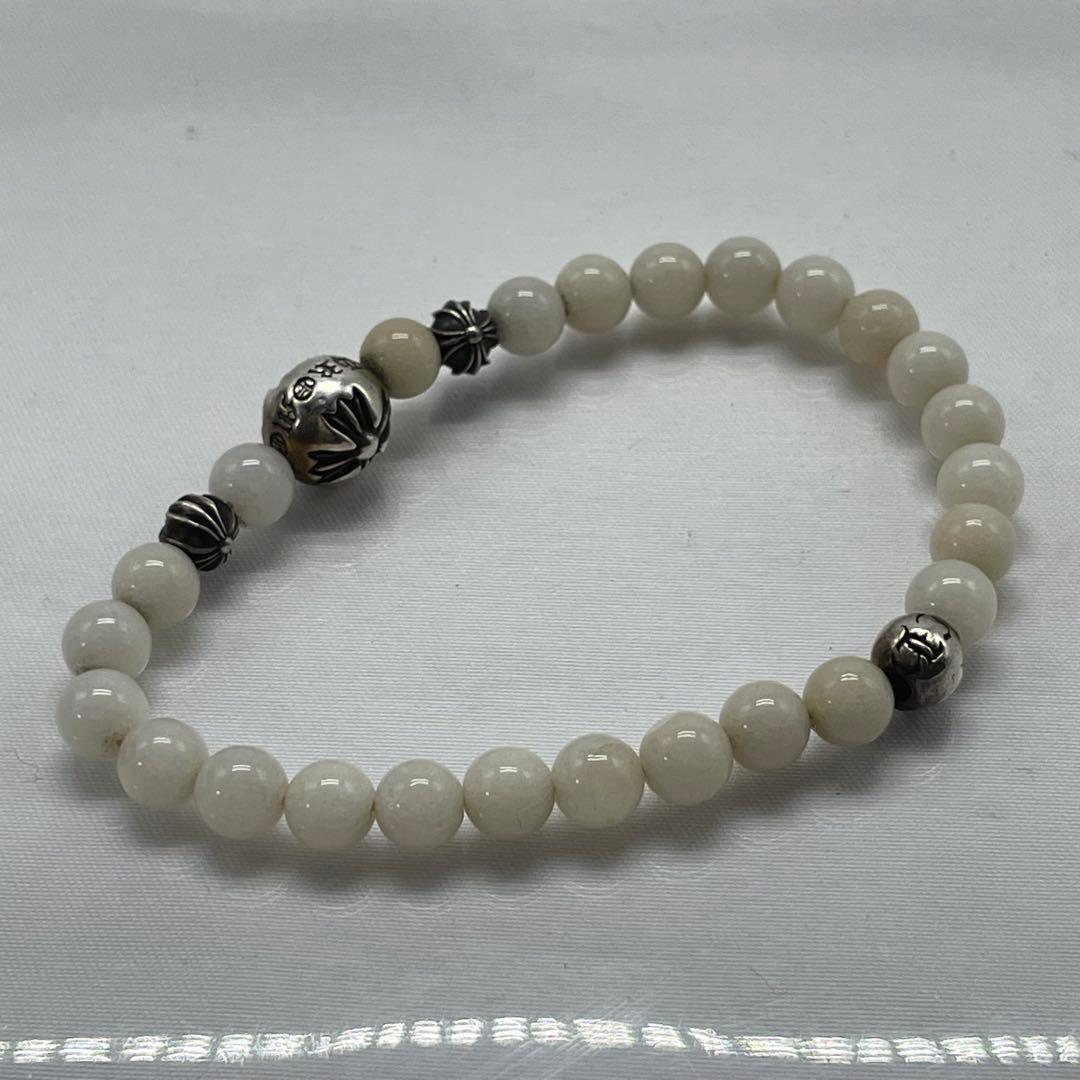 クロムハーツCHROMEHEARTSビーズブレスレット ホワイトビーズ 6ｍｍ