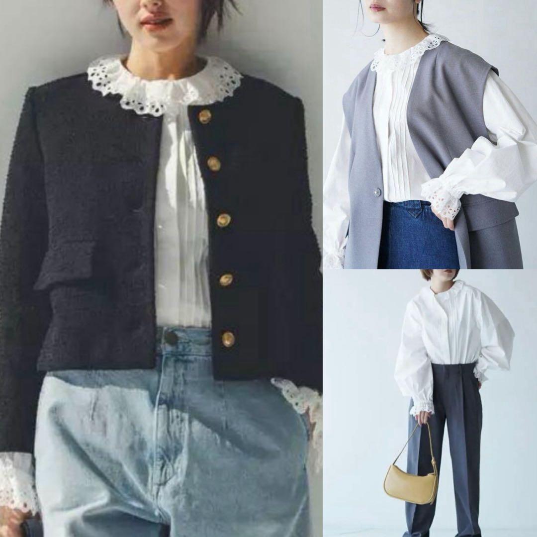 新品タグ付き　シンゾーン THE SHINZONE フリルカラーレースブラウス