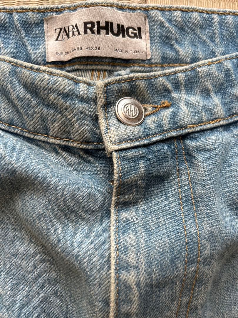 ZARA RHUIGI ペインターデニム　ブラック&ブルーEU38