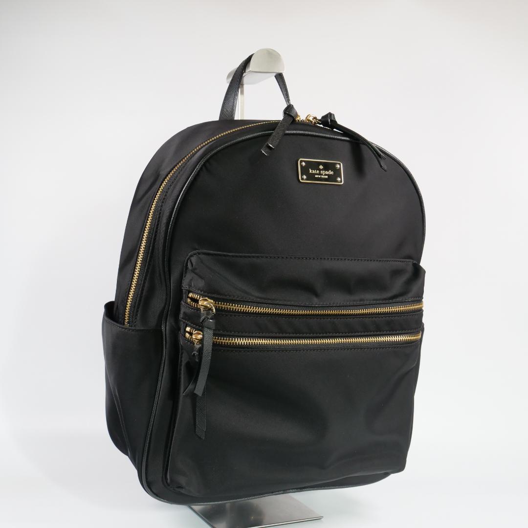 極美品✨ ケイトスペード リュック バックパック ナイロン ブラック 金ロゴ