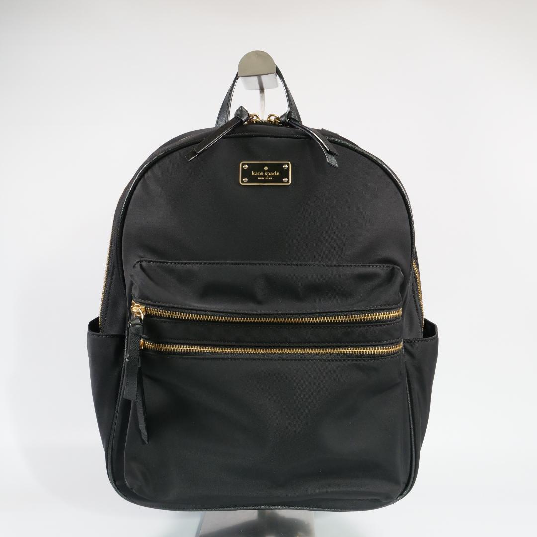 極美品✨ ケイトスペード リュック バックパック ナイロン ブラック 金ロゴ