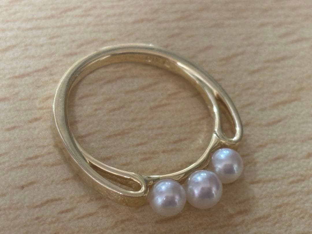 ミキモト K18YG 3連パールリング