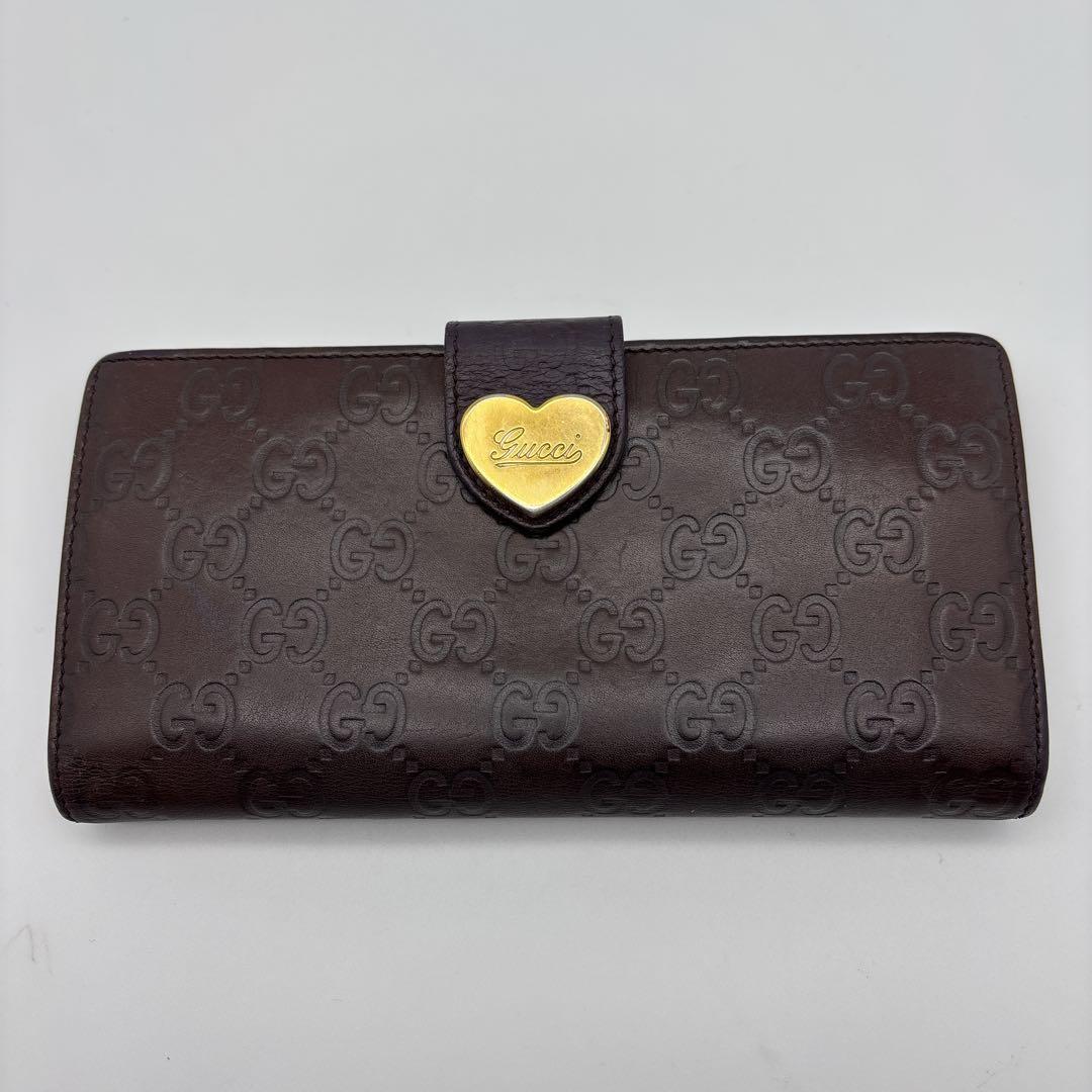 Gucci シマ　GGパターン　エンボス長財布