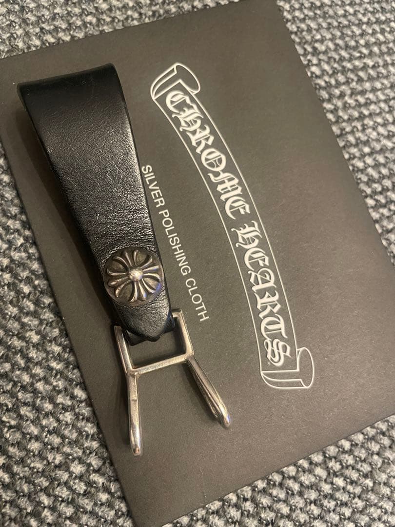トム　Chrome Hearts ブラックレザーキーホルダー