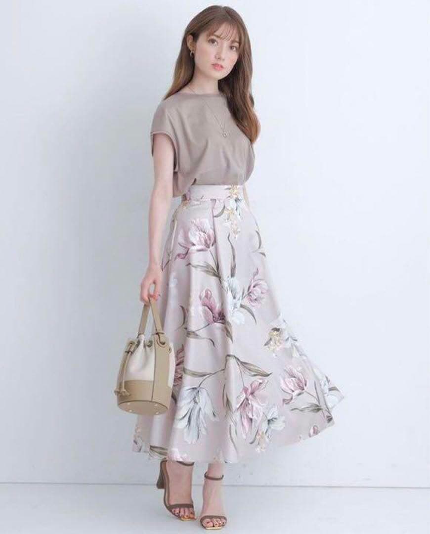 アプワイザーリッシェ　大人気　レア♡ 大花プリントフレアスカート