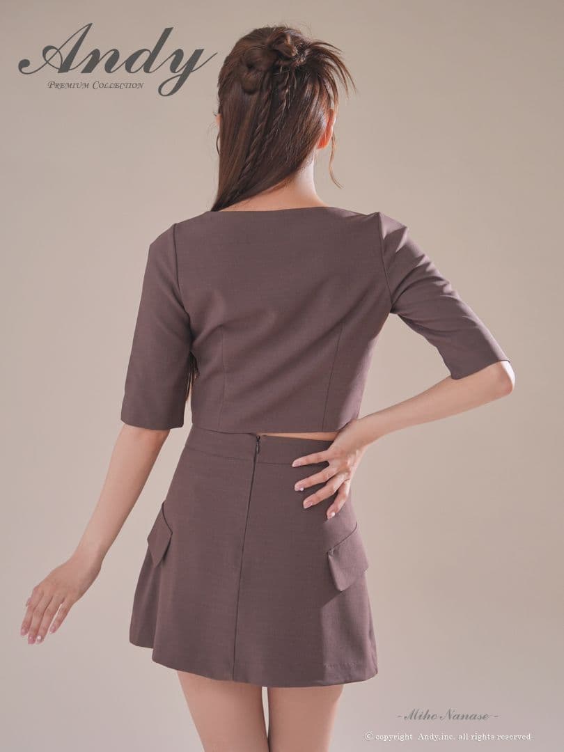 Andy セットアップ ブラウン キャバドレス