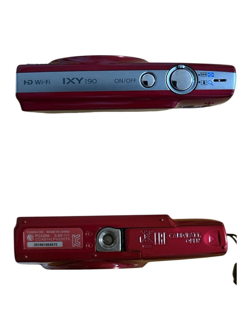 【美品】Canon IXY 190 レッド デジタルカメラ 充電器付き