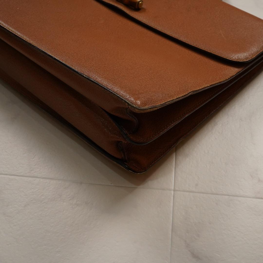 GUCCI ビジネスバッグ 2way バンブー カーフレザー ブラウン