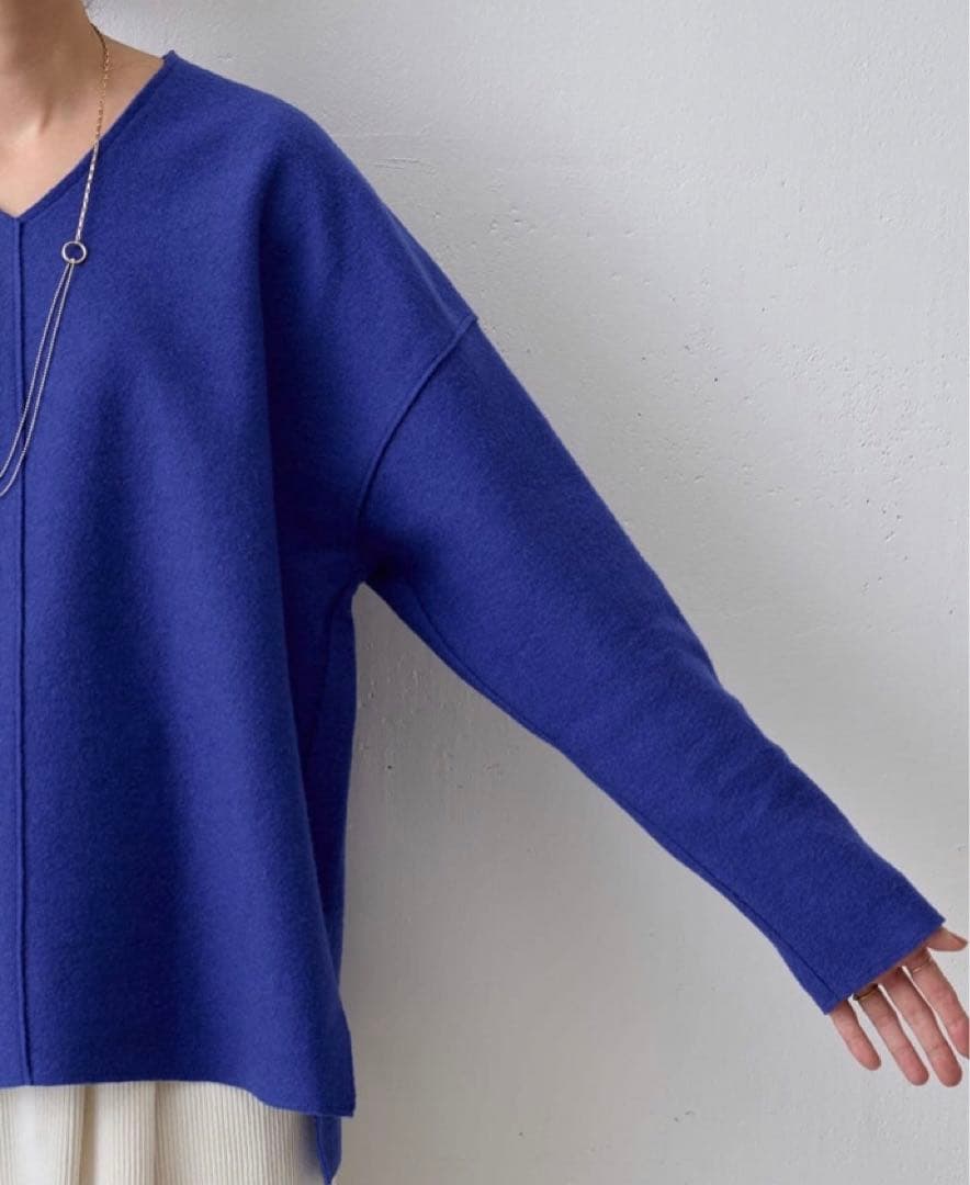 BEARDSLEY ビアズリー　ブルー　青　ウール圧縮プルオーバー　サイズF