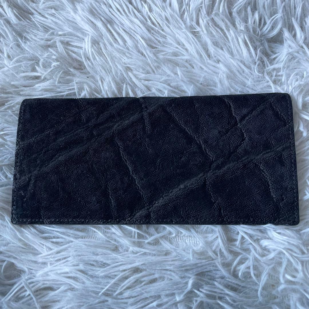 【未使用級】プレリーギンザ 長財布 エレファントレザー ブラック 定価49500