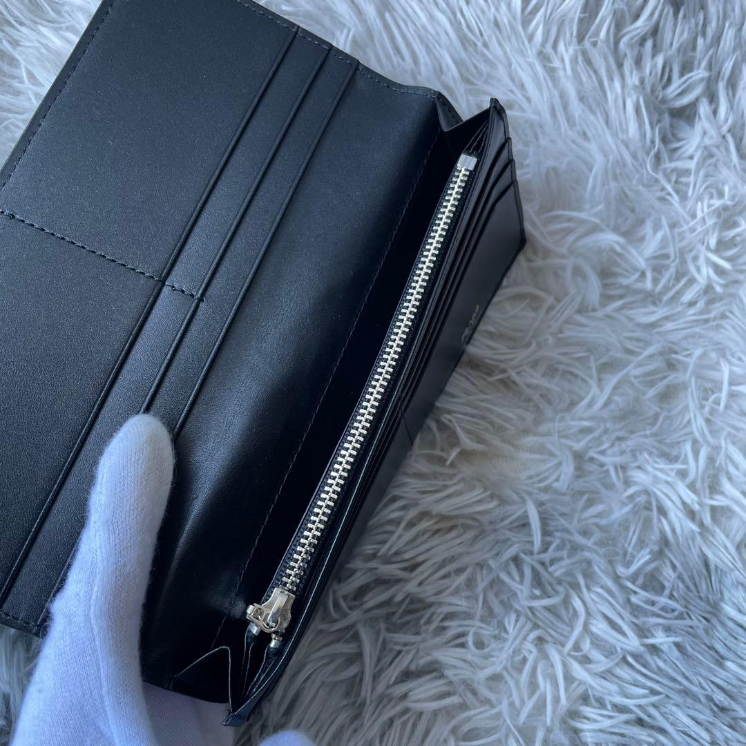 【未使用級】プレリーギンザ 長財布 エレファントレザー ブラック 定価49500