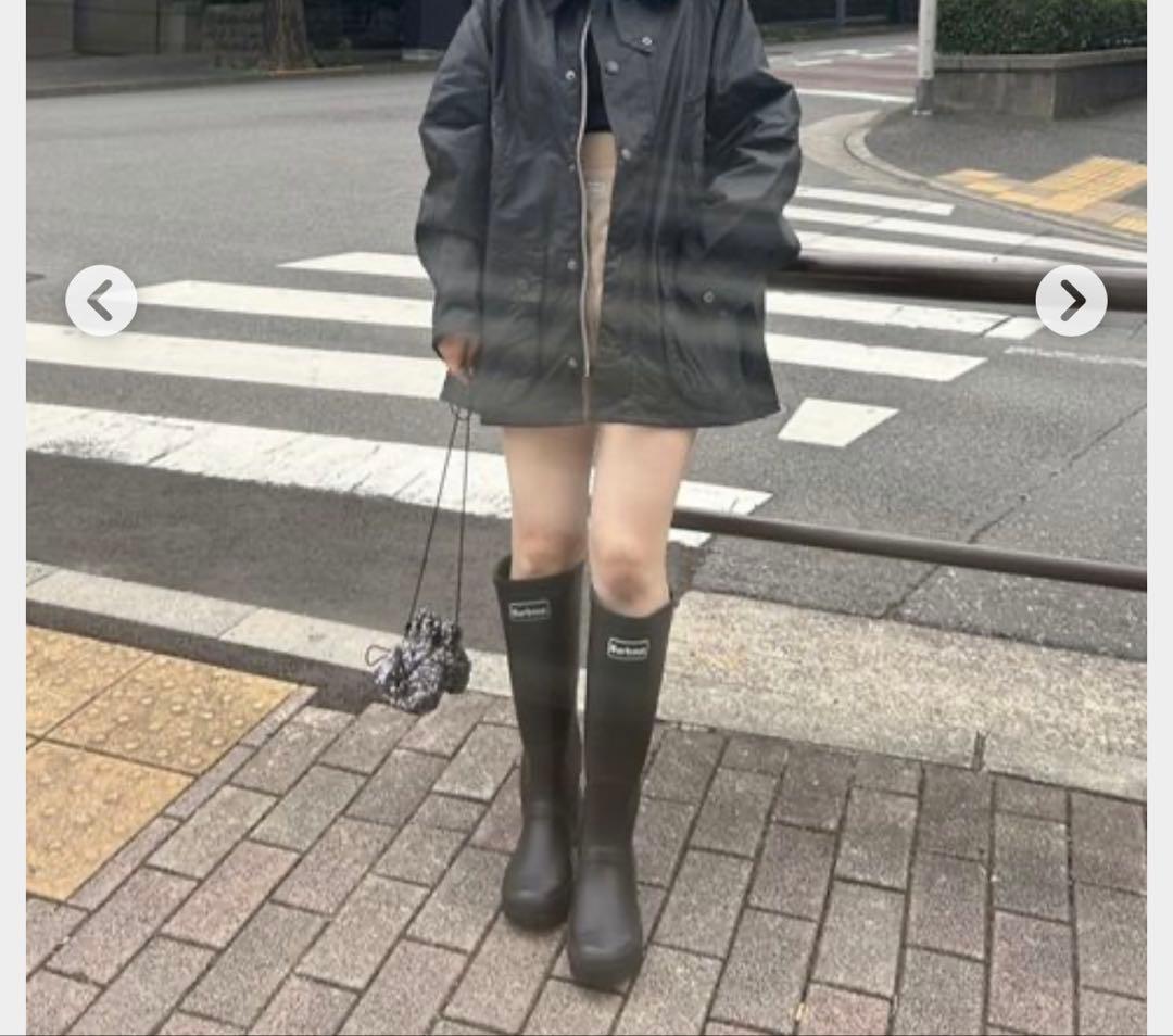 Barbour 黒 長靴　レインブーツ　バブアー　新品