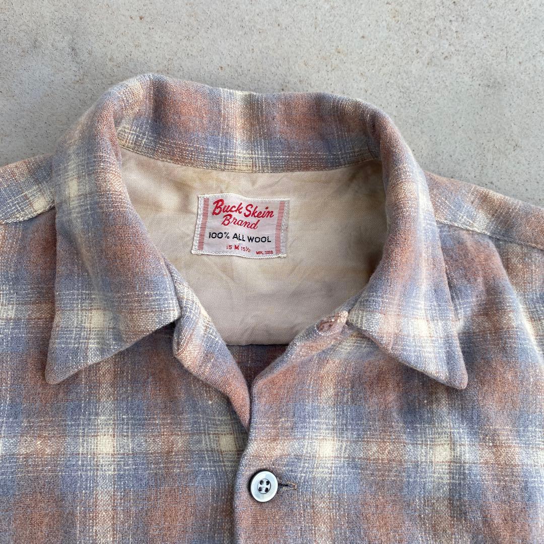 50s BUCK SKEIN BRAND ウールシャツ オンブレ （検ギャバ