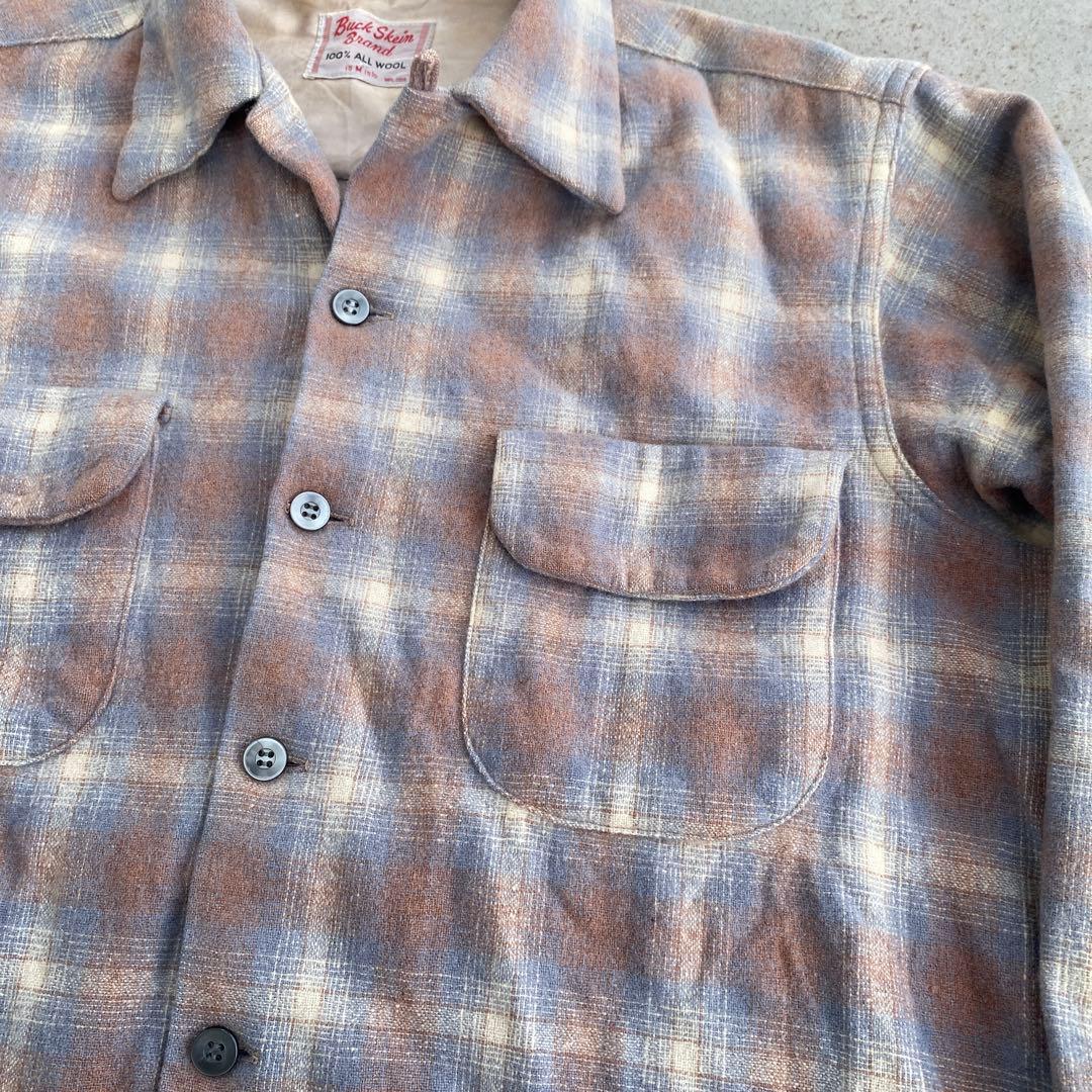 50s BUCK SKEIN BRAND ウールシャツ オンブレ （検ギャバ