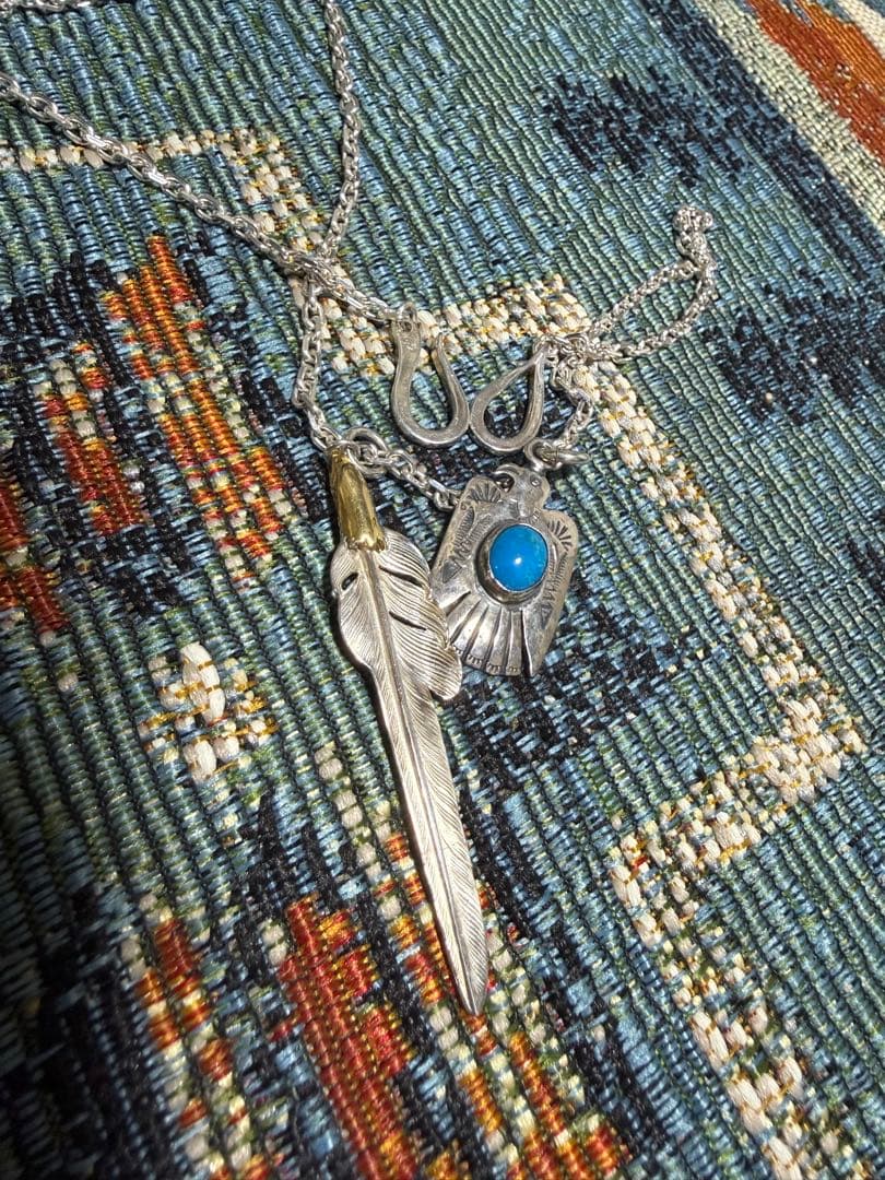 LARRY SMITH ネックレス ターコイズ カゼキリフェザー ラリースミス