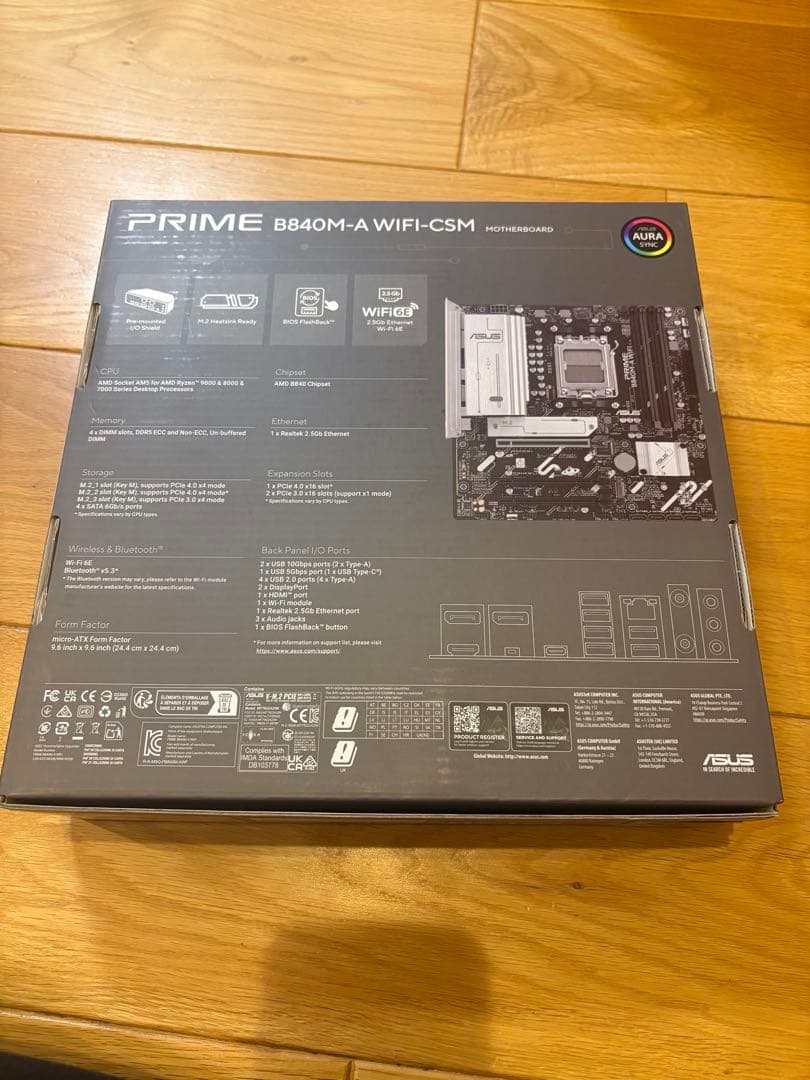 【新品未使用】ASUS prime B840M-A WIFI-CSM